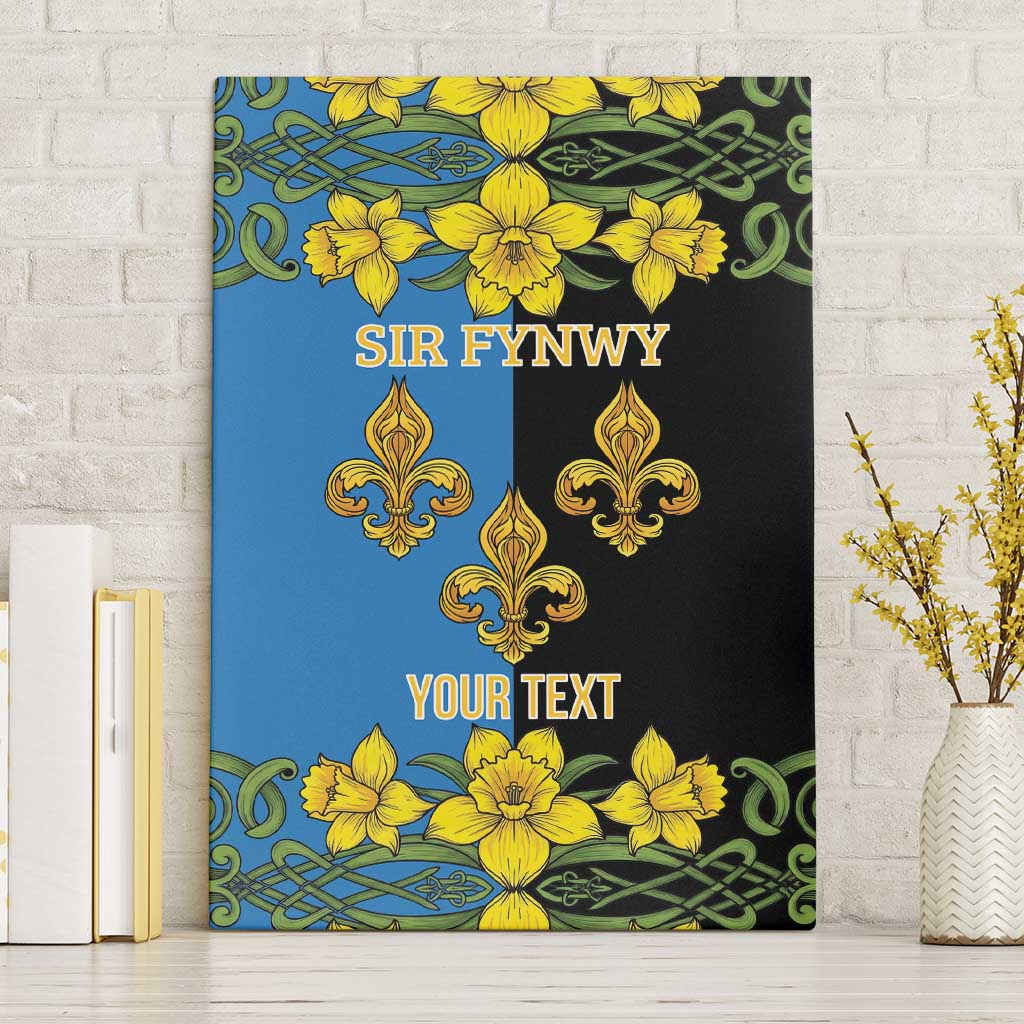 Personalized Monmouthshire Wales Canvas Wall Art Sir Fynwy Flag With Welsh Daffodil - Wonder Print Shop