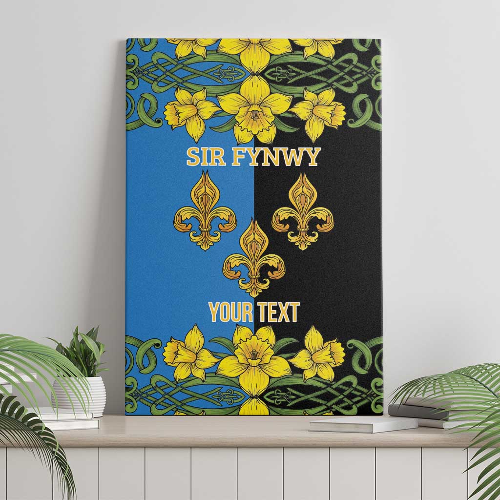 Personalized Monmouthshire Wales Canvas Wall Art Sir Fynwy Flag With Welsh Daffodil - Wonder Print Shop