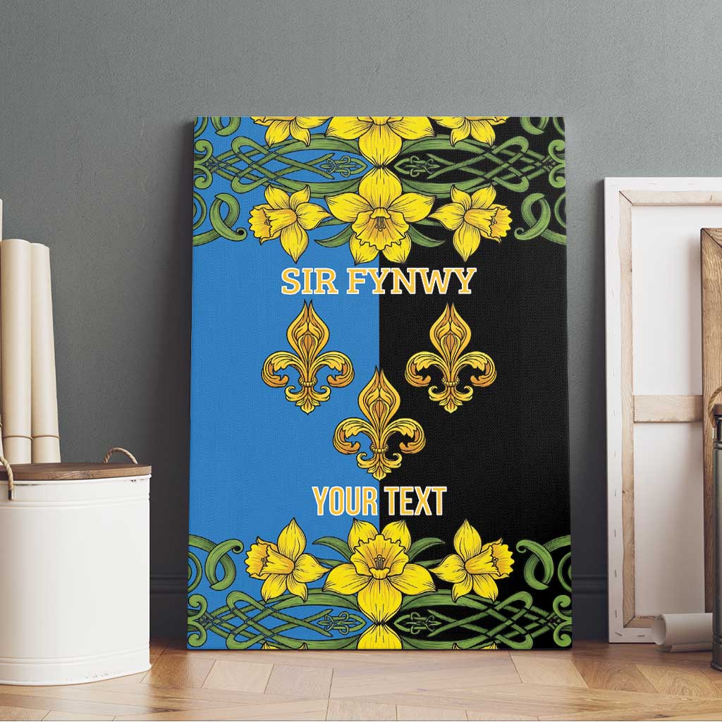 Personalized Monmouthshire Wales Canvas Wall Art Sir Fynwy Flag With Welsh Daffodil - Wonder Print Shop