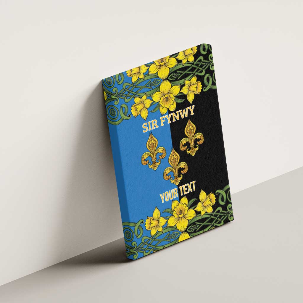 Personalized Monmouthshire Wales Canvas Wall Art Sir Fynwy Flag With Welsh Daffodil - Wonder Print Shop