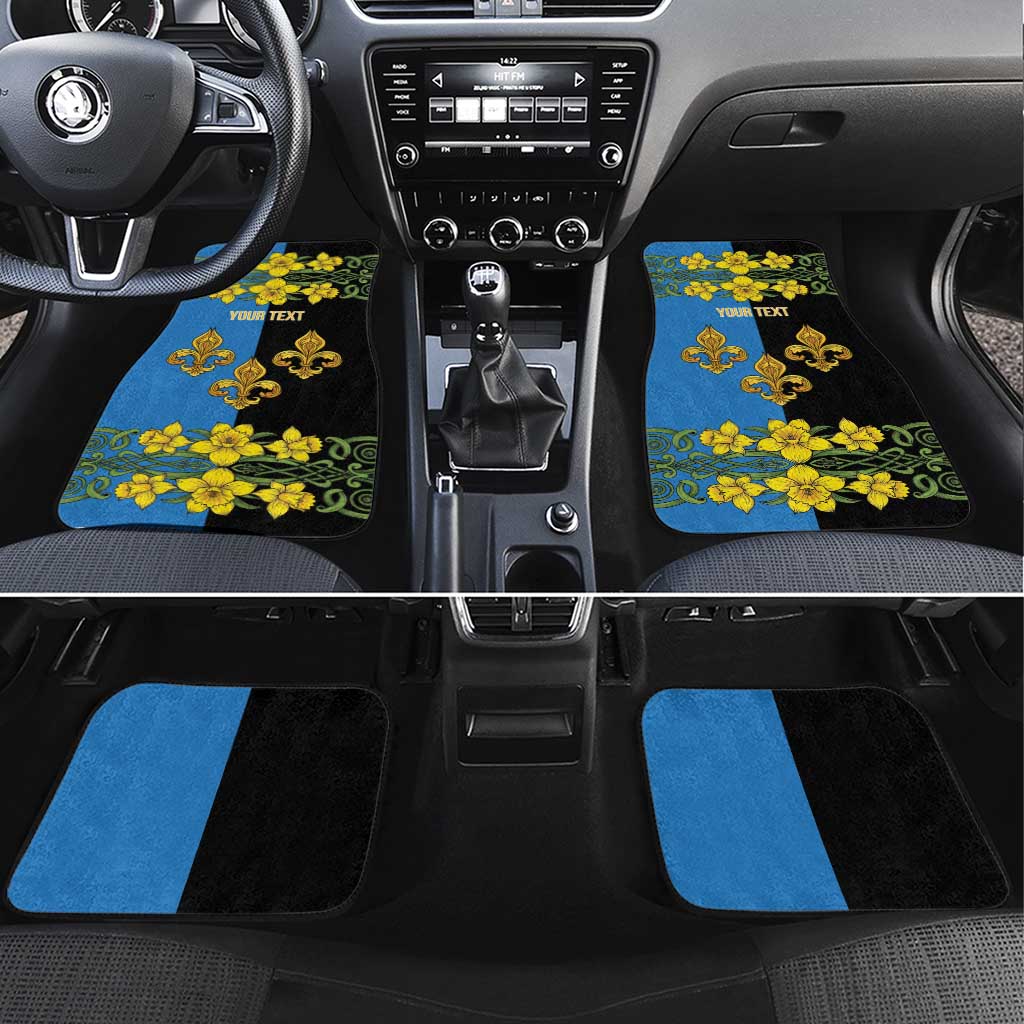 Personalized Monmouthshire Wales Car Mats Sir Fynwy Flag With Welsh Daffodil - Wonder Print Shop