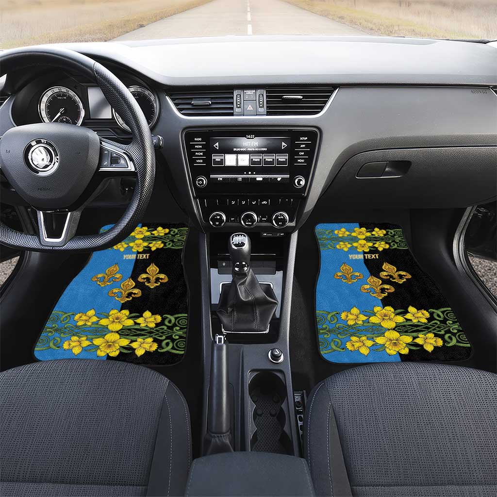Personalized Monmouthshire Wales Car Mats Sir Fynwy Flag With Welsh Daffodil - Wonder Print Shop