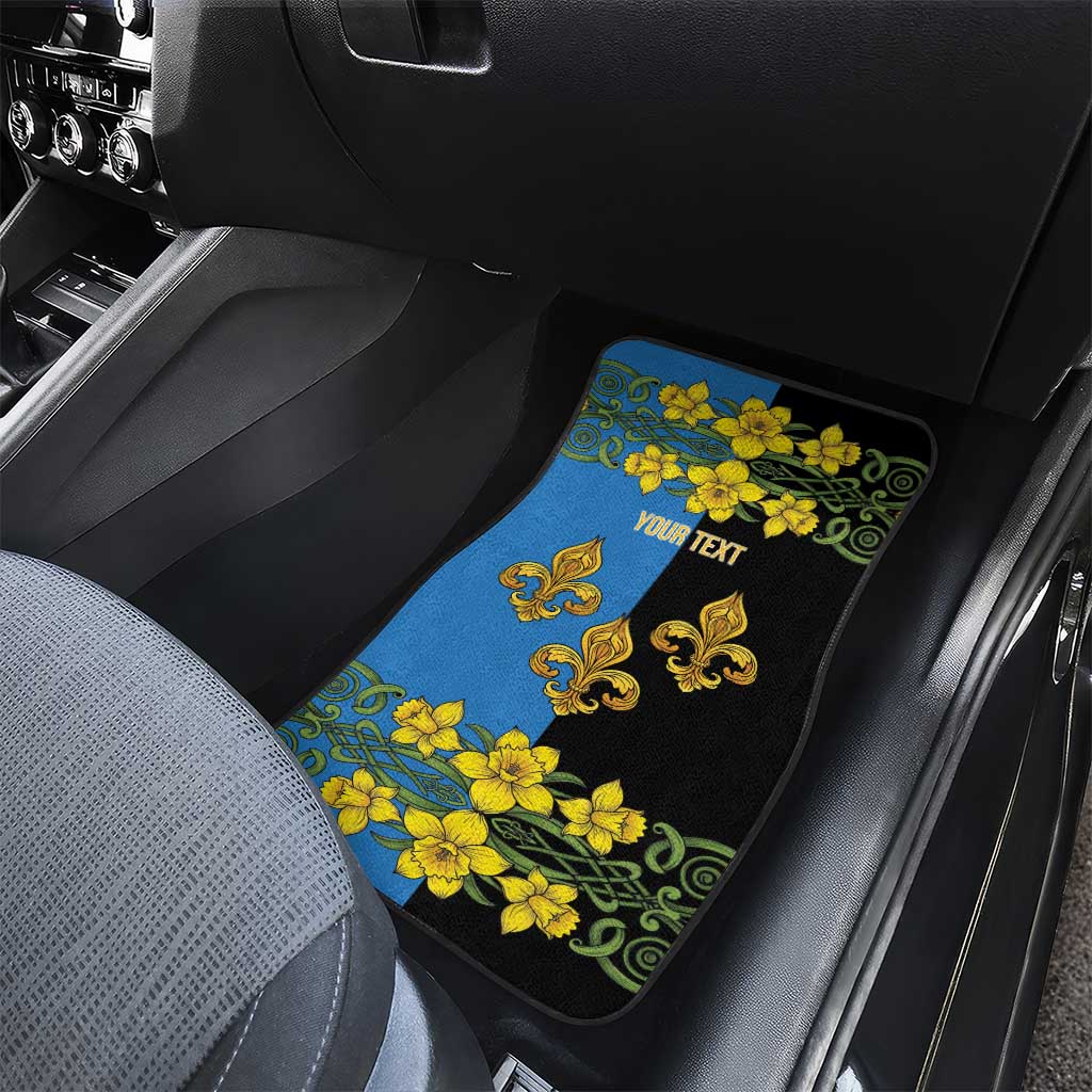 Personalized Monmouthshire Wales Car Mats Sir Fynwy Flag With Welsh Daffodil - Wonder Print Shop