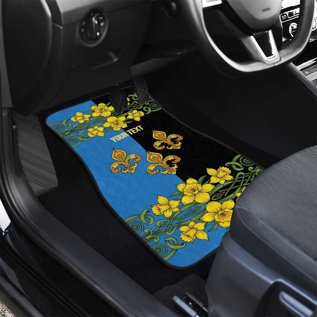 Personalized Monmouthshire Wales Car Mats Sir Fynwy Flag With Welsh Daffodil - Wonder Print Shop