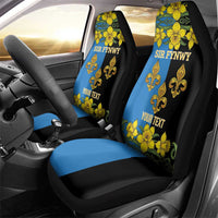 Personalized Monmouthshire Wales Car Seat Cover Sir Fynwy Flag With Welsh Daffodil - Wonder Print Shop