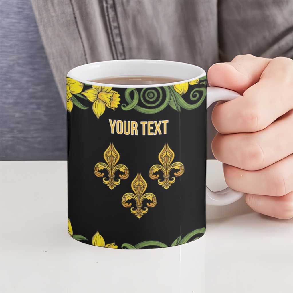 Personalized Monmouthshire Wales Ceramic Mug Sir Fynwy Flag With Welsh Daffodil - Wonder Print Shop