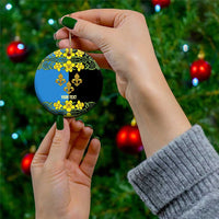 Personalized Monmouthshire Wales Ceramic Ornament Sir Fynwy Flag With Welsh Daffodil - Wonder Print Shop