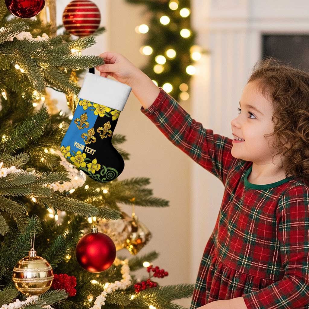 Personalized Monmouthshire Wales Christmas Stocking Sir Fynwy Flag With Welsh Daffodil - Wonder Print Shop