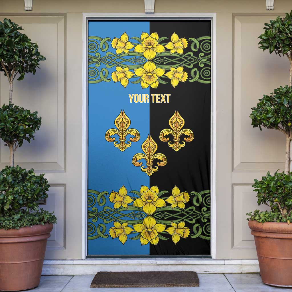 Personalized Monmouthshire Wales Door Cover Sir Fynwy Flag With Welsh Daffodil - Wonder Print Shop