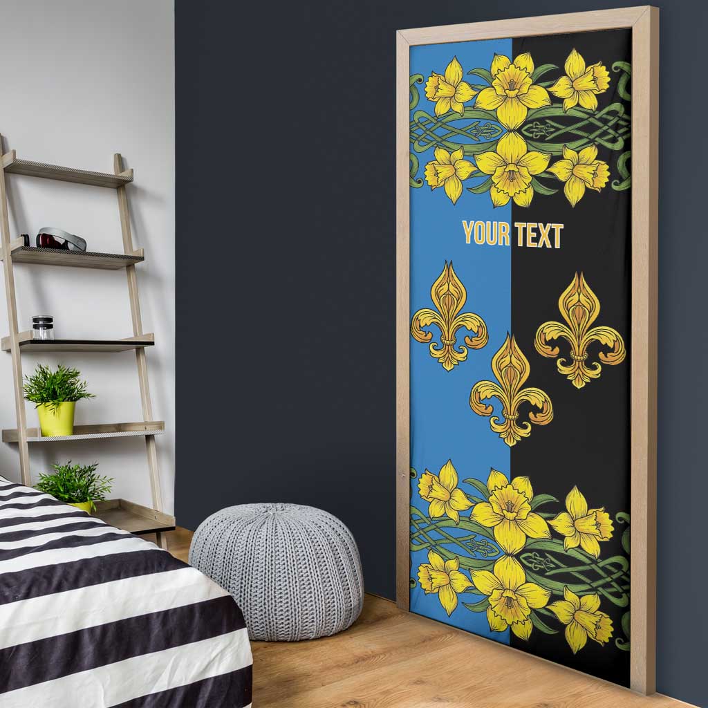 Personalized Monmouthshire Wales Door Cover Sir Fynwy Flag With Welsh Daffodil - Wonder Print Shop