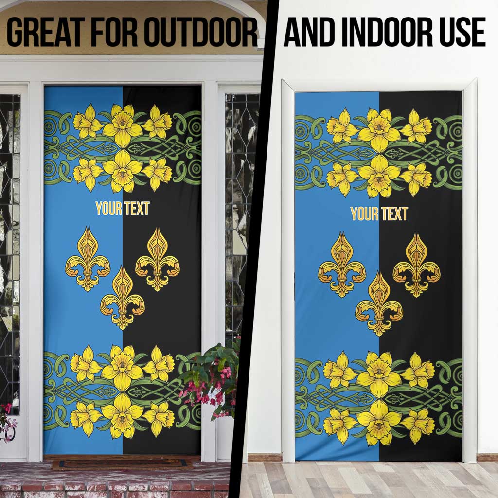 Personalized Monmouthshire Wales Door Cover Sir Fynwy Flag With Welsh Daffodil - Wonder Print Shop