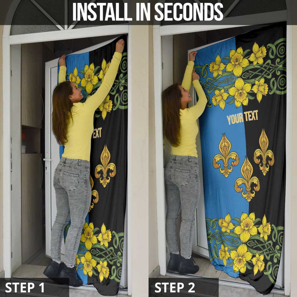 Personalized Monmouthshire Wales Door Cover Sir Fynwy Flag With Welsh Daffodil - Wonder Print Shop