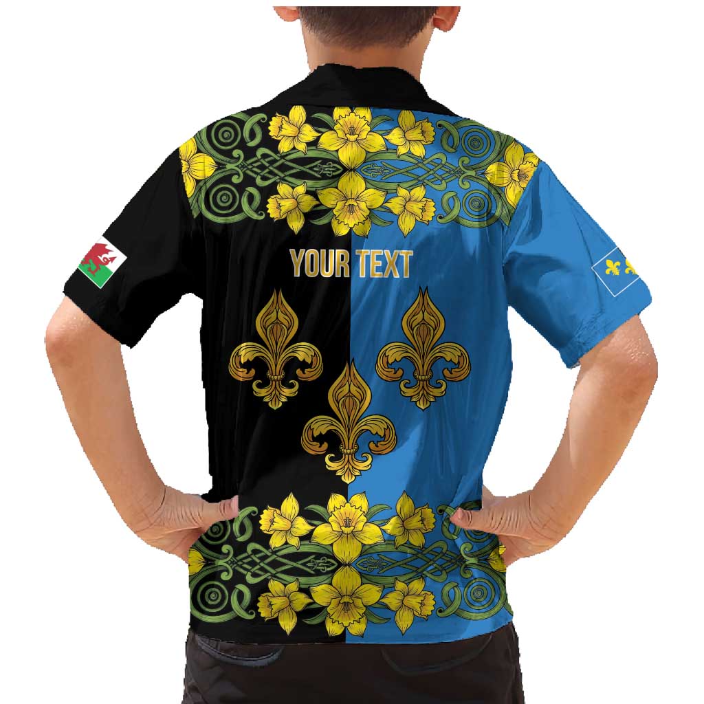 Personalized Monmouthshire Wales Family Matching Mermaid Dress and Hawaiian Shirt Sir Fynwy Flag With Welsh Daffodil - Wonder Print Shop