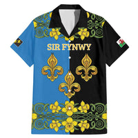 Personalized Monmouthshire Wales Family Matching Mermaid Dress and Hawaiian Shirt Sir Fynwy Flag With Welsh Daffodil - Wonder Print Shop