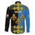 Personalized Monmouthshire Wales Family Matching Off The Shoulder Long Sleeve Dress and Hawaiian Shirt Sir Fynwy Flag With Welsh Daffodil - Wonder Print Shop