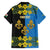 Personalized Monmouthshire Wales Family Matching Off Shoulder Maxi Dress and Hawaiian Shirt Sir Fynwy Flag With Welsh Daffodil - Wonder Print Shop