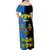 Personalized Monmouthshire Wales Family Matching Off Shoulder Maxi Dress and Hawaiian Shirt Sir Fynwy Flag With Welsh Daffodil - Wonder Print Shop