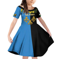 Personalized Monmouthshire Wales Family Matching Off Shoulder Short Dress and Hawaiian Shirt Sir Fynwy Flag With Welsh Daffodil - Wonder Print Shop