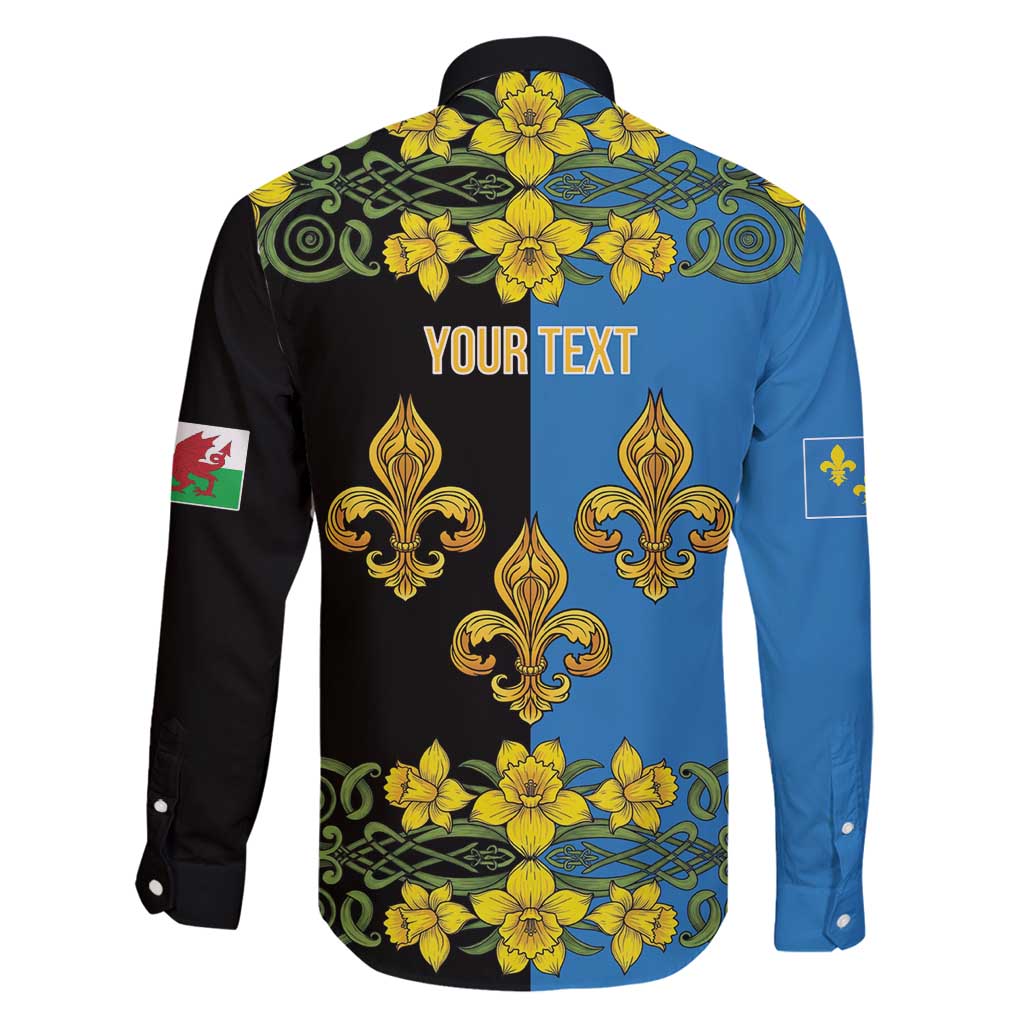 Personalized Monmouthshire Wales Family Matching Off Shoulder Short Dress and Hawaiian Shirt Sir Fynwy Flag With Welsh Daffodil - Wonder Print Shop