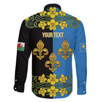 Personalized Monmouthshire Wales Family Matching Puletasi and Hawaiian Shirt Sir Fynwy Flag With Welsh Daffodil - Wonder Print Shop