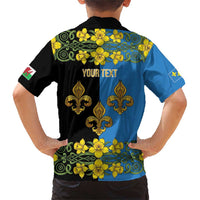 Personalized Monmouthshire Wales Family Matching Short Sleeve Bodycon Dress and Hawaiian Shirt Sir Fynwy Flag With Welsh Daffodil - Wonder Print Shop