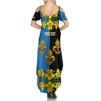 Personalized Monmouthshire Wales Family Matching Summer Maxi Dress and Hawaiian Shirt Sir Fynwy Flag With Welsh Daffodil - Wonder Print Shop