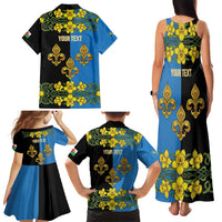 Personalized Monmouthshire Wales Family Matching Tank Maxi Dress and Hawaiian Shirt Sir Fynwy Flag With Welsh Daffodil - Wonder Print Shop