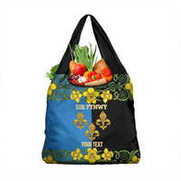 Personalized Monmouthshire Wales Grocery Bag Sir Fynwy Flag With Welsh Daffodil - Wonder Print Shop