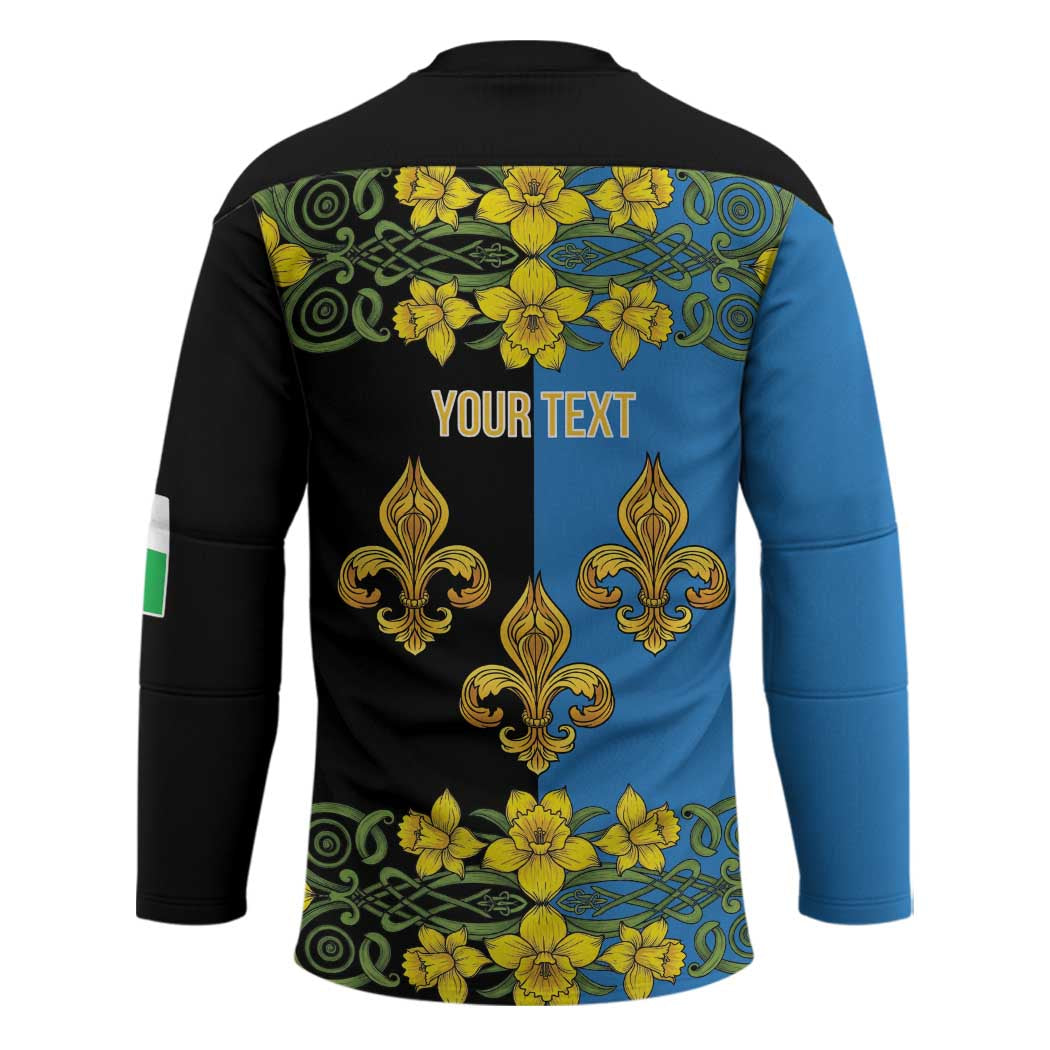 Personalized Monmouthshire Wales Hockey Jersey Sir Fynwy Flag With Welsh Daffodil - Wonder Print Shop