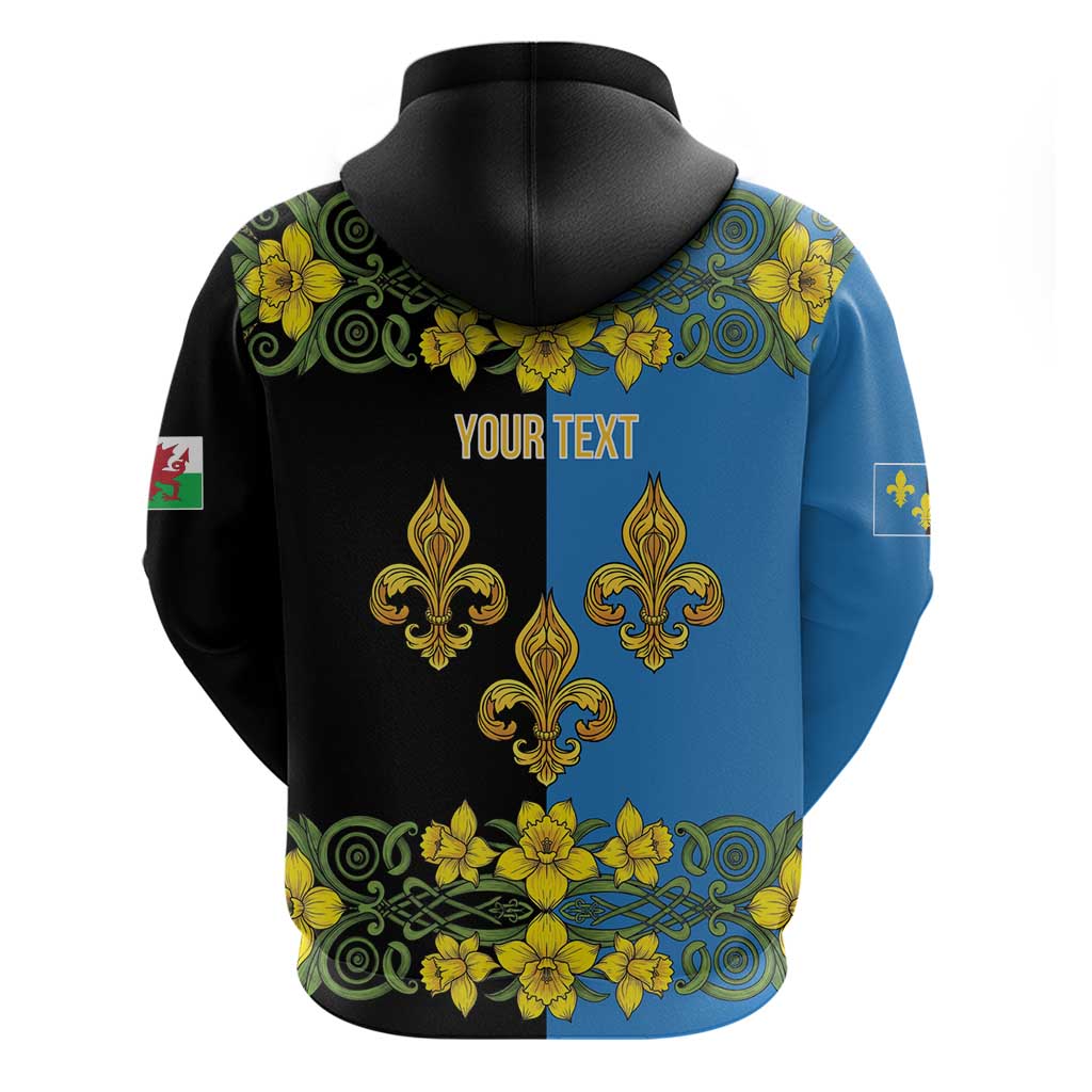 Personalized Monmouthshire Wales Hoodie Sir Fynwy Flag With Welsh Daffodil - Wonder Print Shop