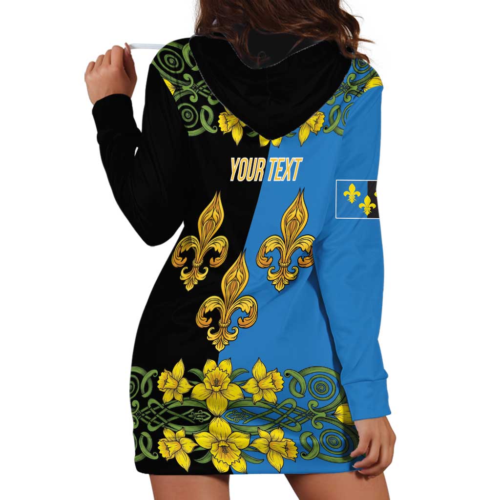 Personalized Monmouthshire Wales Hoodie Dress Sir Fynwy Flag With Welsh Daffodil - Wonder Print Shop