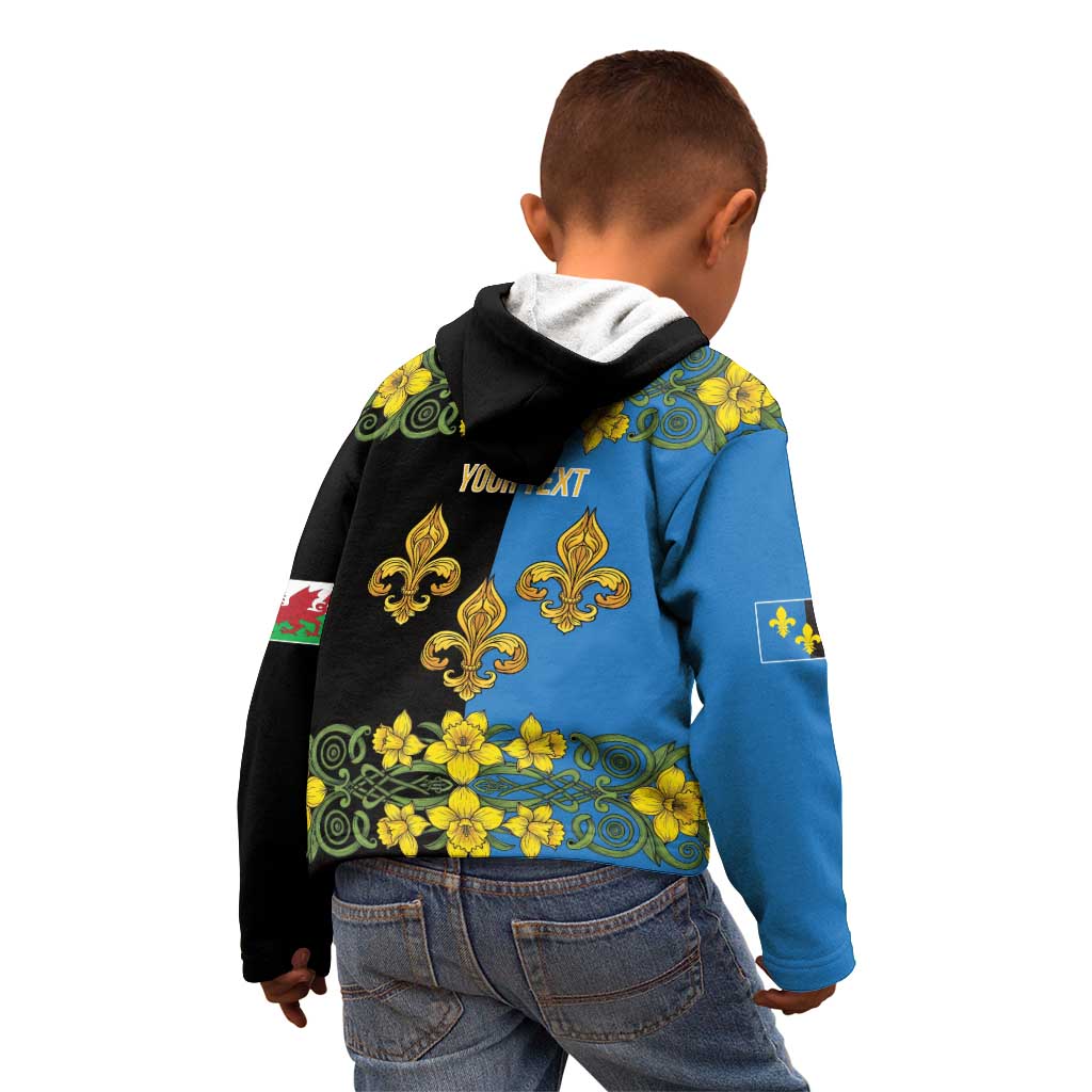 Personalized Monmouthshire Wales Kid Hoodie Sir Fynwy Flag With Welsh Daffodil - Wonder Print Shop