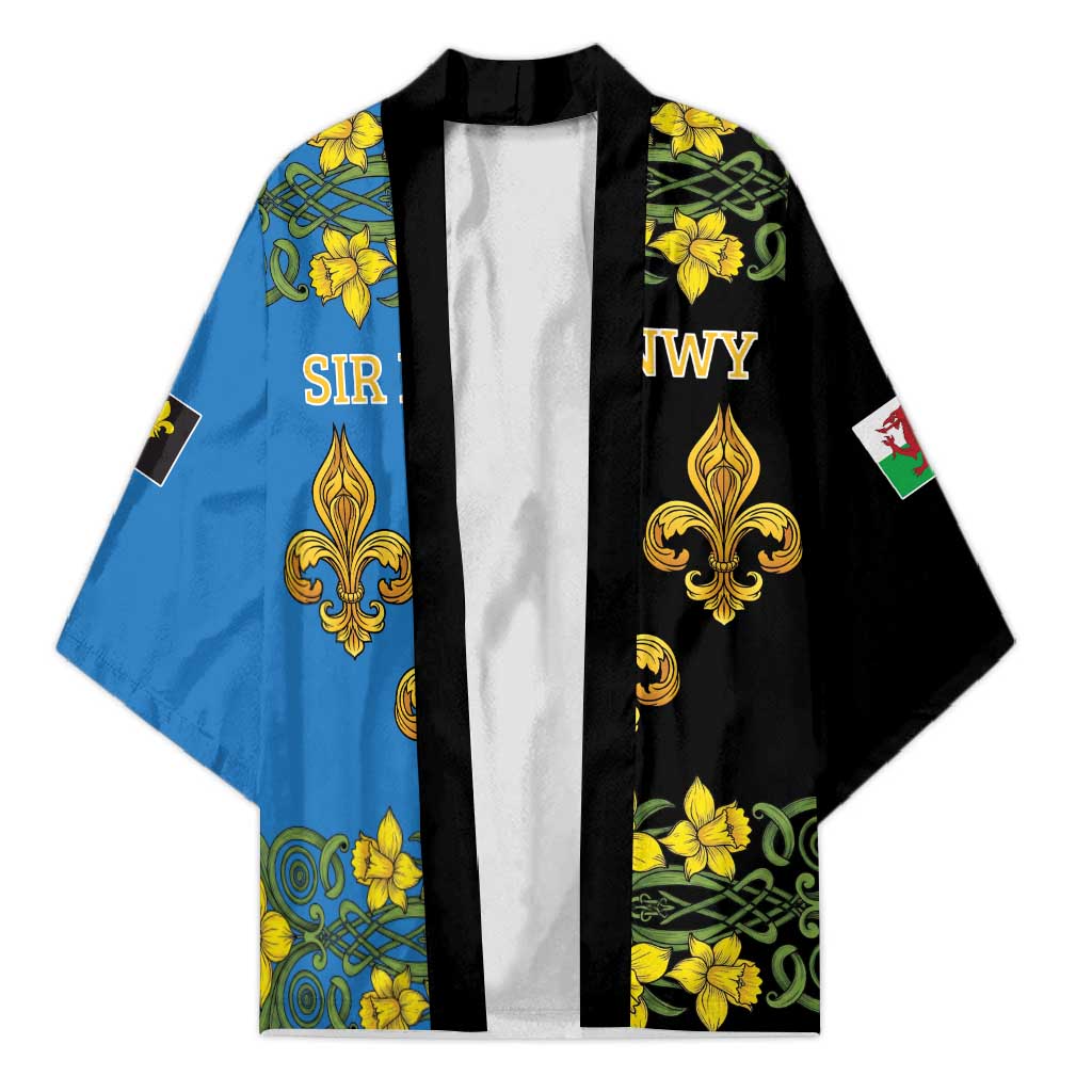 Personalized Monmouthshire Wales Kimono Sir Fynwy Flag With Welsh Daffodil - Wonder Print Shop