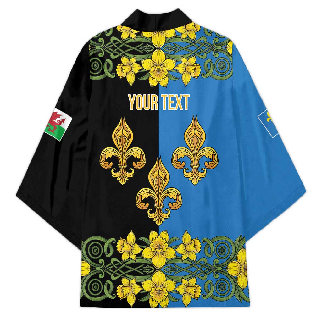 Personalized Monmouthshire Wales Kimono Sir Fynwy Flag With Welsh Daffodil - Wonder Print Shop