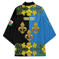 Personalized Monmouthshire Wales Kimono Sir Fynwy Flag With Welsh Daffodil - Wonder Print Shop