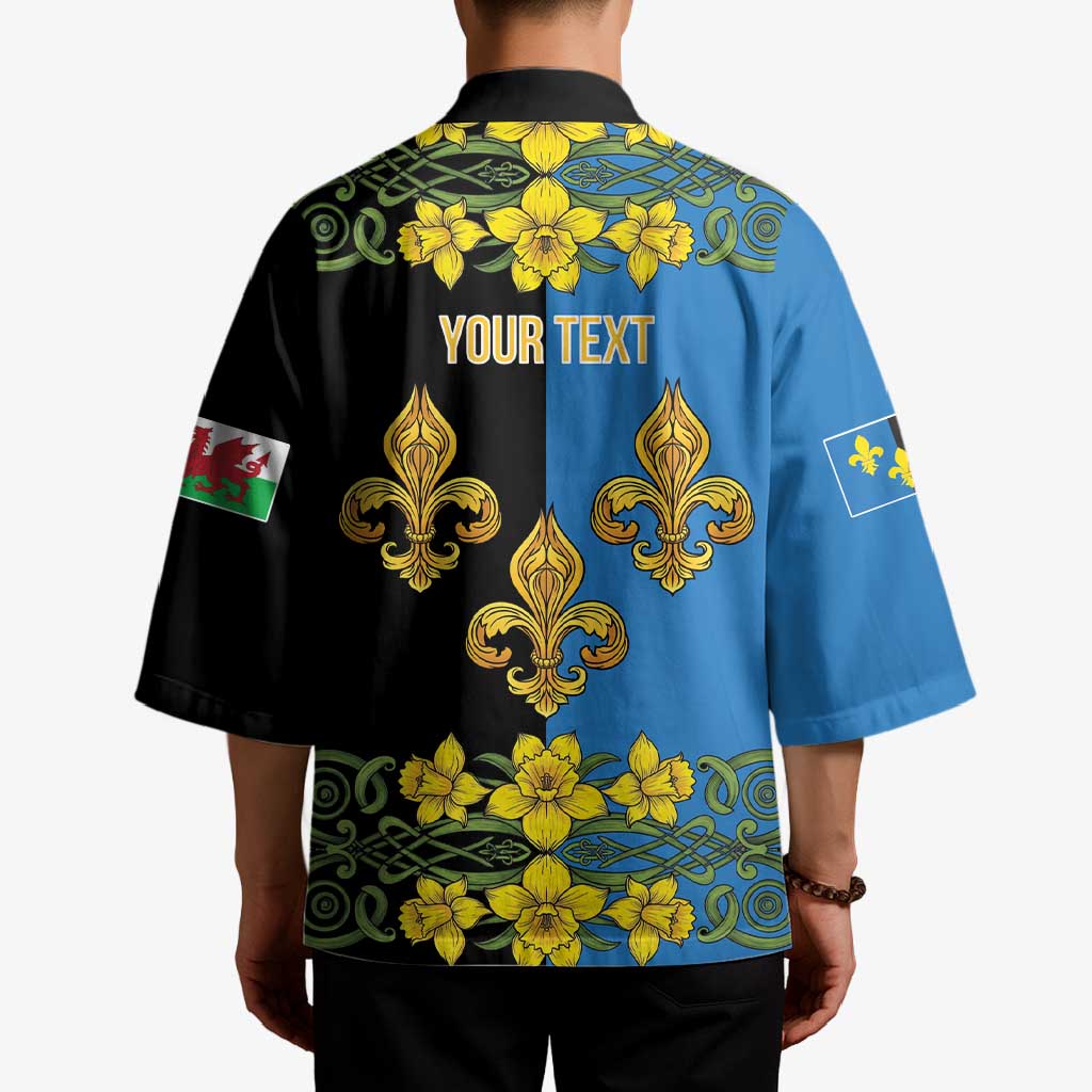 Personalized Monmouthshire Wales Kimono Sir Fynwy Flag With Welsh Daffodil - Wonder Print Shop