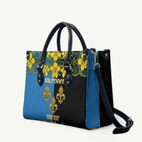 Personalized Monmouthshire Wales Leather Bag Sir Fynwy Flag With Welsh Daffodil - Wonder Print Shop