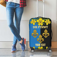 Personalized Monmouthshire Wales Luggage Cover Sir Fynwy Flag With Welsh Daffodil - Wonder Print Shop