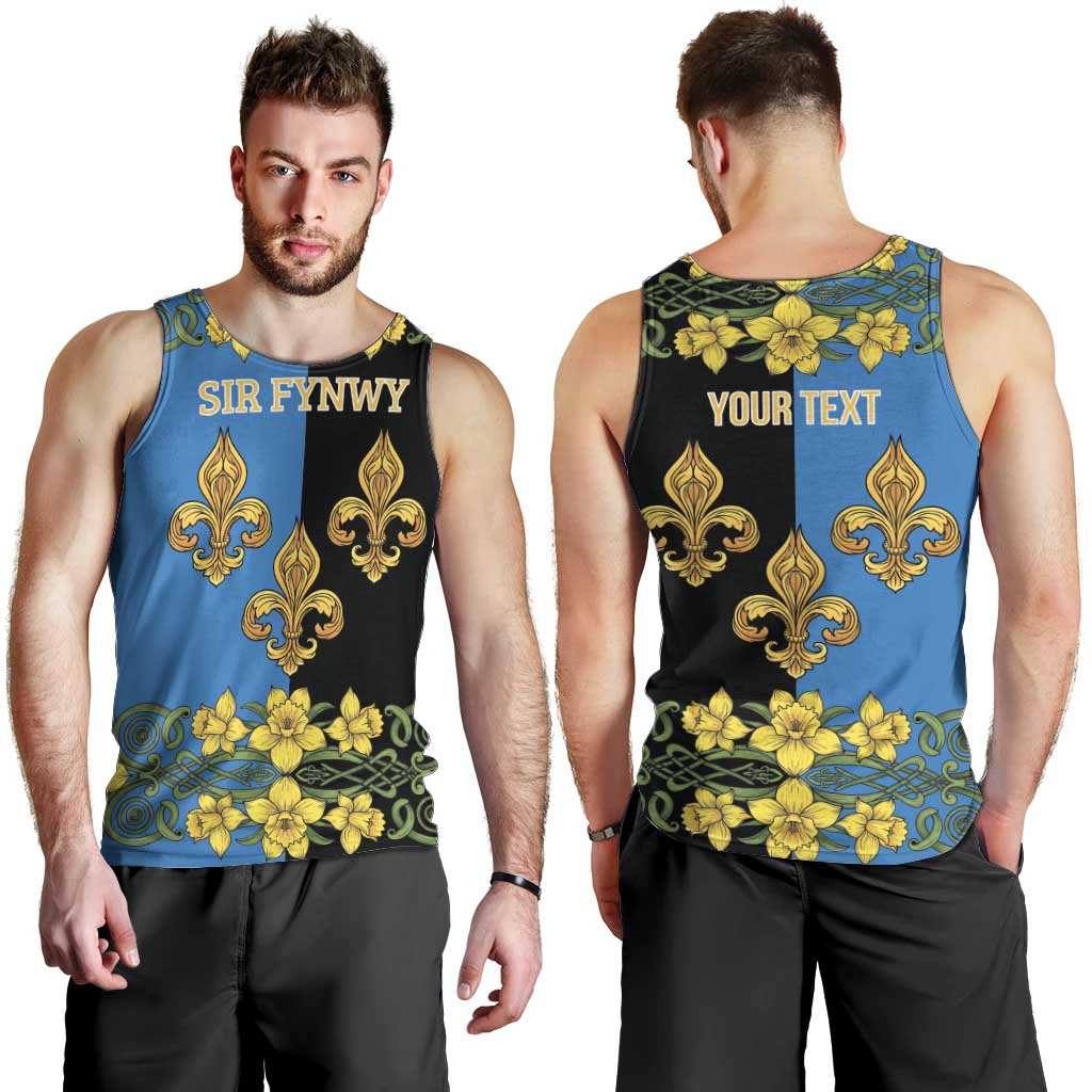 Personalized Monmouthshire Wales Men Tank Top Sir Fynwy Flag With Welsh Daffodil - Wonder Print Shop