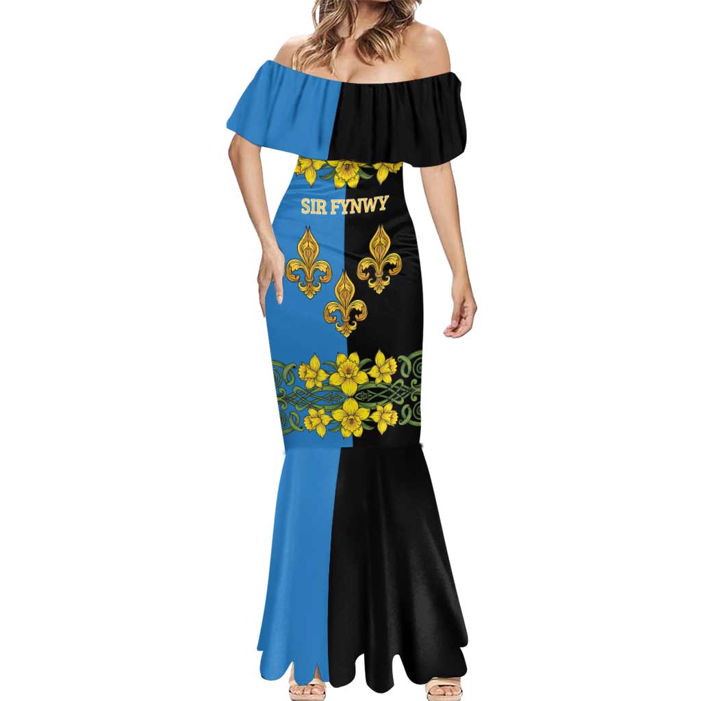 Personalized Monmouthshire Wales Mermaid Dress Sir Fynwy Flag With Welsh Daffodil - Wonder Print Shop