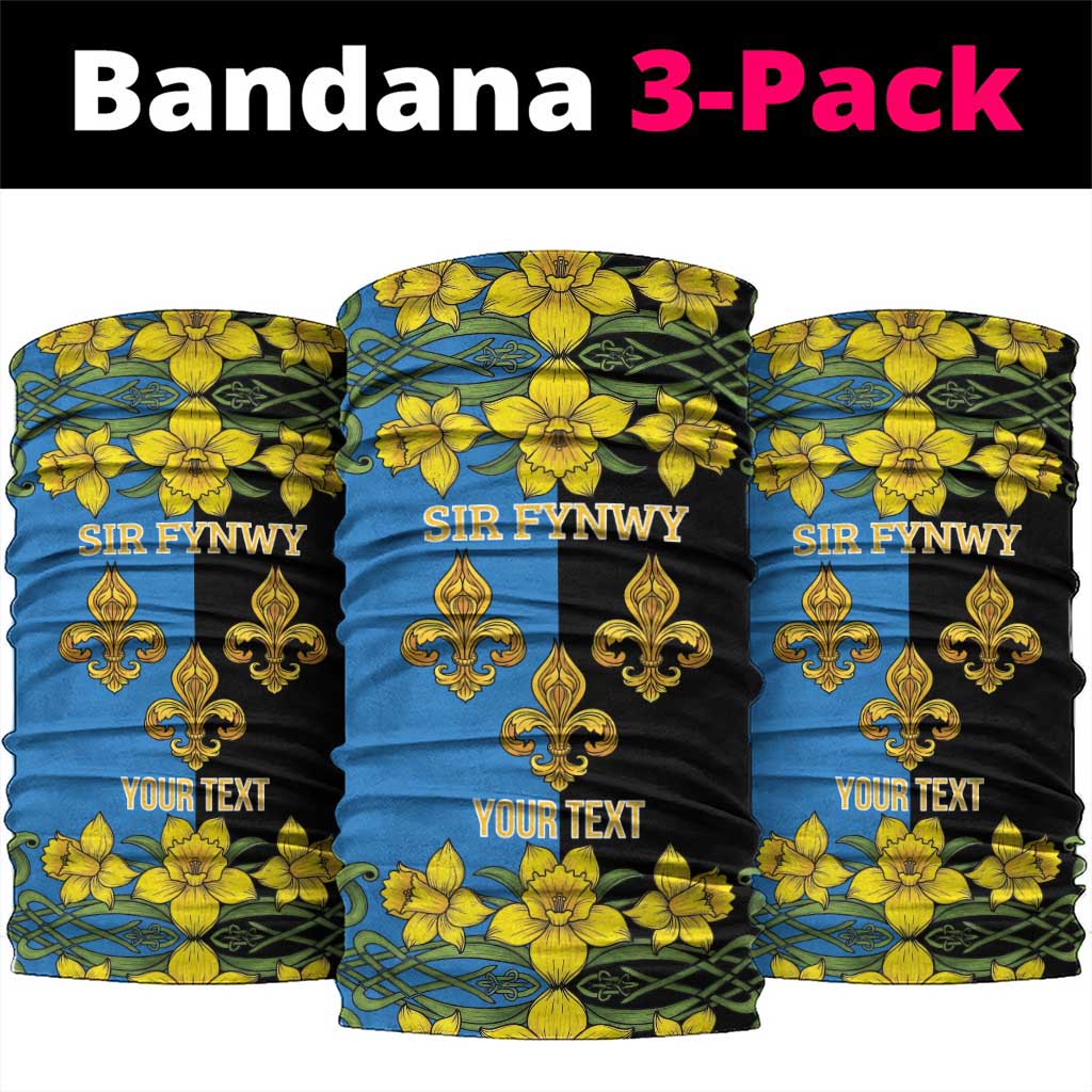 Personalized Monmouthshire Wales Neck Gaiter Sir Fynwy Flag With Welsh Daffodil - Wonder Print Shop