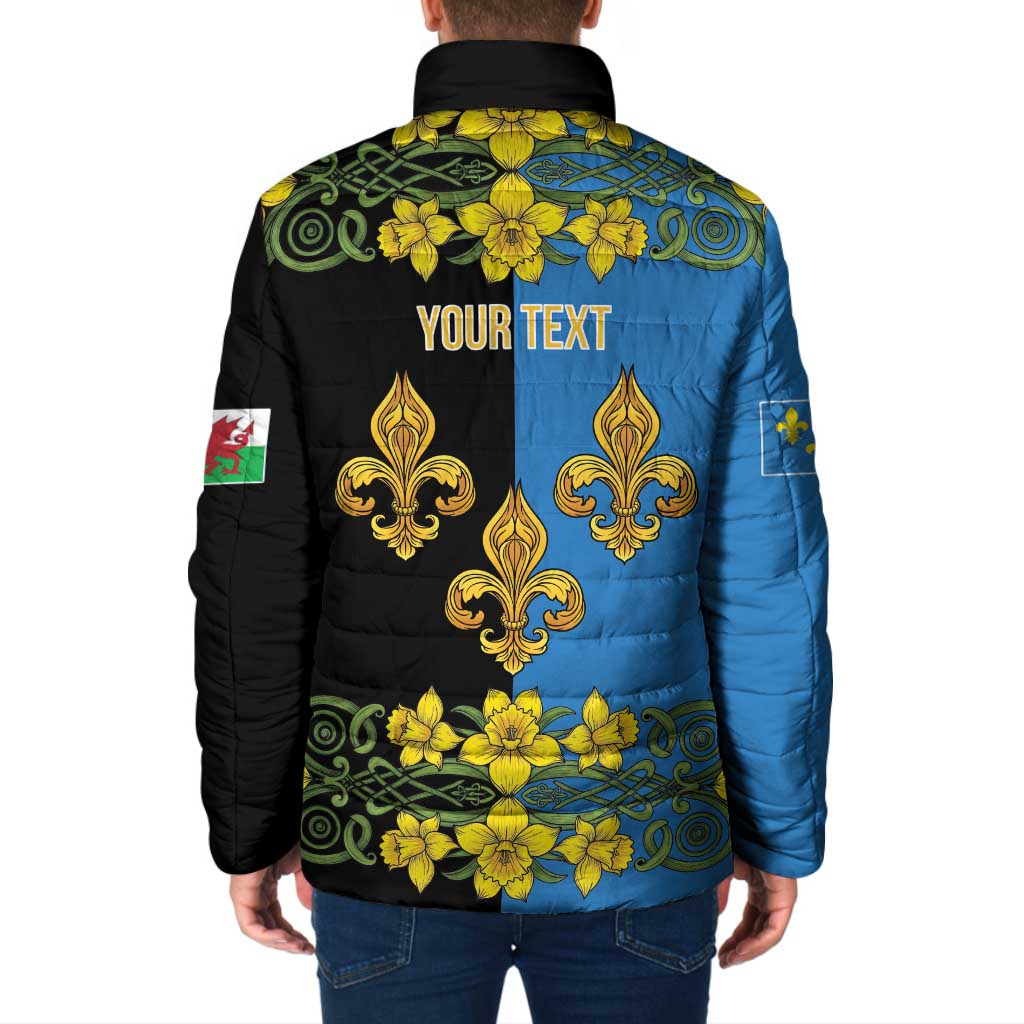 Personalized Monmouthshire Wales Padded Jacket Sir Fynwy Flag With Welsh Daffodil - Wonder Print Shop