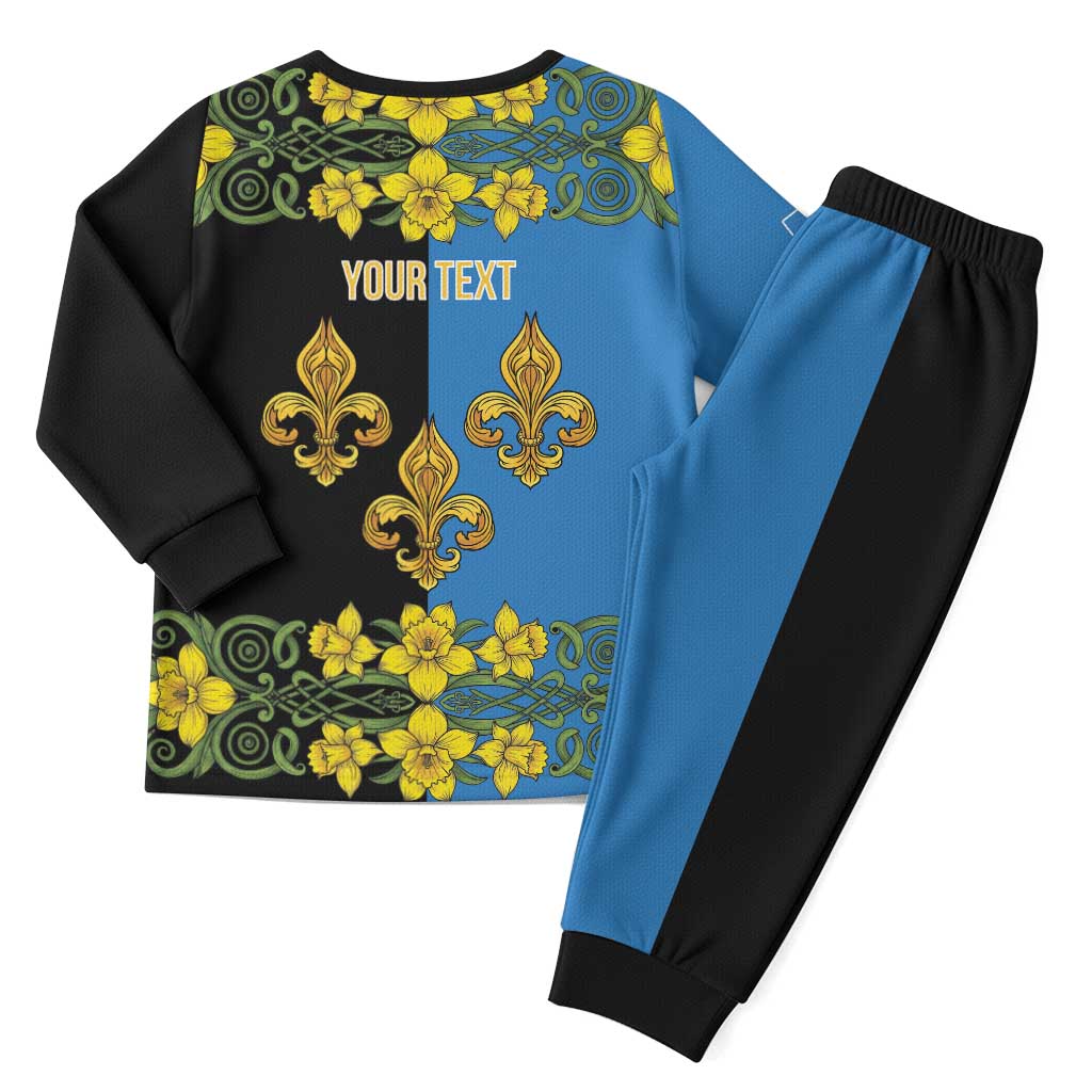 Personalized Monmouthshire Wales Christmas Pajama Set Sir Fynwy Flag With Welsh Daffodil - Wonder Print Shop