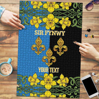 Personalized Monmouthshire Wales Puzzle Sir Fynwy Flag With Welsh Daffodil - Wonder Print Shop