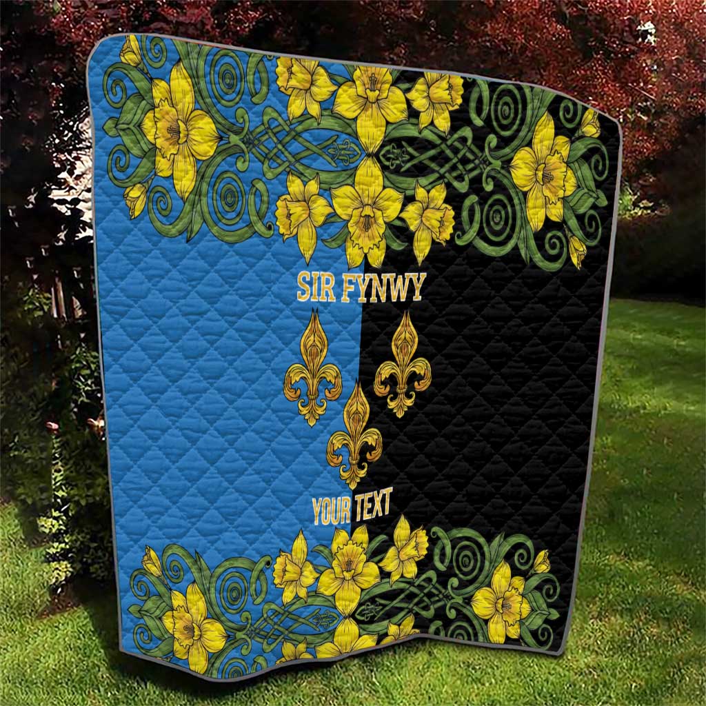 Personalized Monmouthshire Wales Quilt Sir Fynwy Flag With Welsh Daffodil - Wonder Print Shop