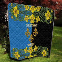 Personalized Monmouthshire Wales Quilt Sir Fynwy Flag With Welsh Daffodil - Wonder Print Shop