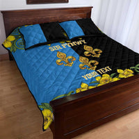 Personalized Monmouthshire Wales Quilt Bed Set Sir Fynwy Flag With Welsh Daffodil - Wonder Print Shop
