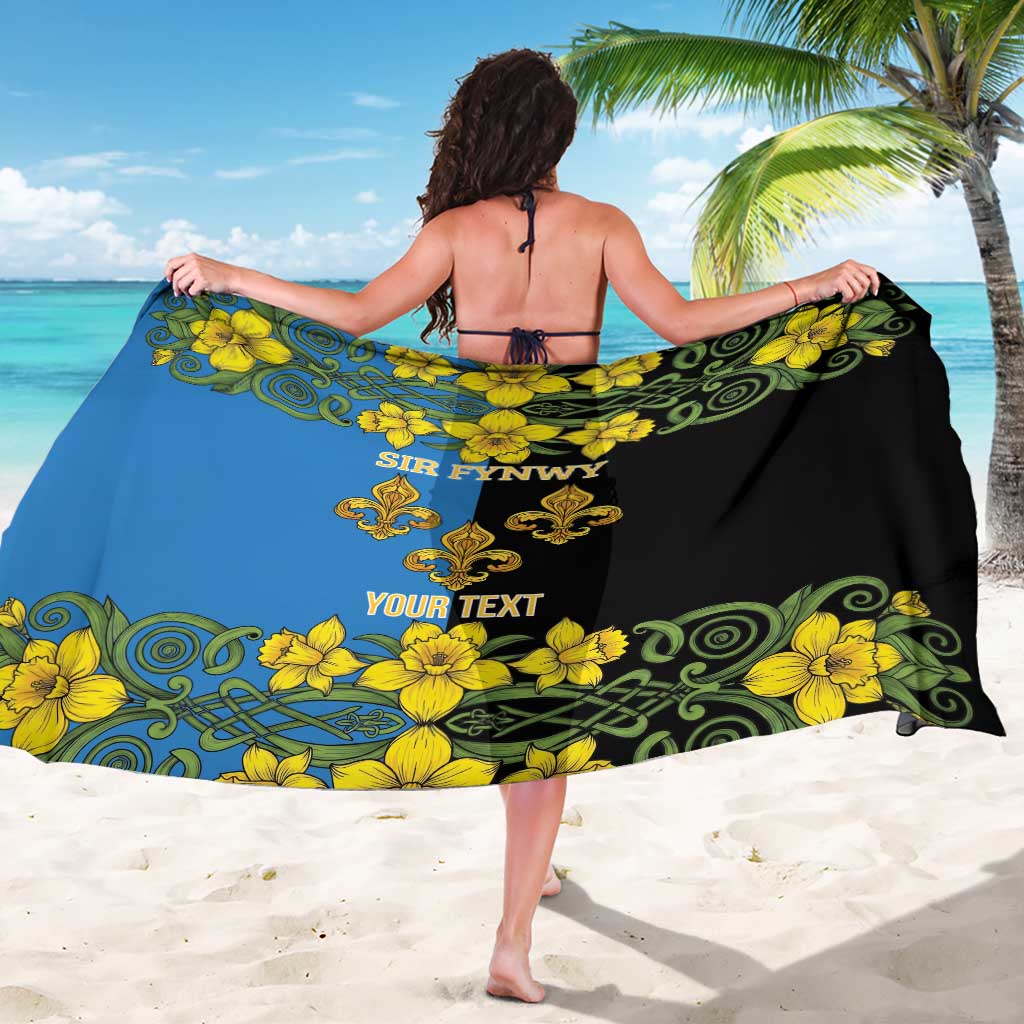 Personalized Monmouthshire Wales Sarong Sir Fynwy Flag With Welsh Daffodil - Wonder Print Shop
