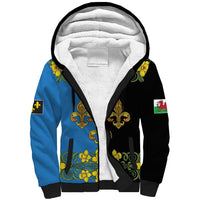Personalized Monmouthshire Wales Sherpa Hoodie Sir Fynwy Flag With Welsh Daffodil - Wonder Print Shop