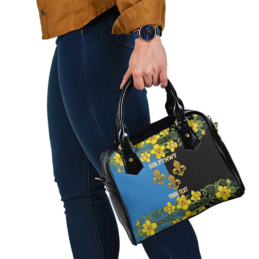 Personalized Monmouthshire Wales Shoulder Handbag Sir Fynwy Flag With Welsh Daffodil - Wonder Print Shop